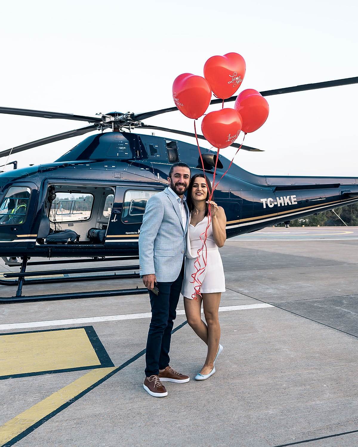 restoran ve helikopterde vip evlilik teklifi 4